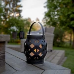 Čierny lampáš Star Trading Flame Lantern, výška 16 cm