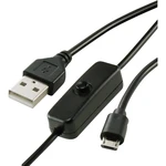 Renkforce  napájací kábel Raspberry Pi [1x USB 2.0 zástrčka A - 1x micro USB 2.0 zástrčka B] 1.00 m čierna vr. vypínače