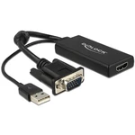 Delock 62668 VGA / HDMI adaptér [1x VGA zástrčka - 1x HDMI zásuvka] čierna  25.00 cm