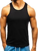 Tricou tank top fără imprimeu negru Bolf  99002