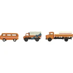 Schuco 452655600 H0 Volkswagen, Mercedes Benz Sada 3 komunálnych vozidiel VW T2, Unimog 404, MB LG 322