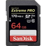 Paměťová karta SDXC, 64 GB, SanDisk Extreme® PRO SDSDXXY-064G-GN4IN, Class 10, UHS-I, UHS-Class 3, v30 Video Speed Class, podpora videa 4K