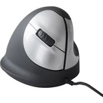 Optická ergonomická myš R-GO Tools RGOHE RGOHE, ergonomická, černá, stříbrná