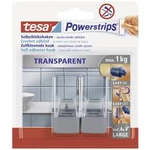 Pásky tesa® háček transparentní transparentní, chrom 58812-0-0 tesa Množství: 2 ks