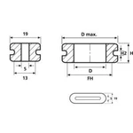 Průchodka HellermannTyton HV1607-PVC-GY-G1, 633-06078, 11,0 x 3,0 mm, šedá