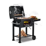 Portable BBQ Barbecue Grill Trolley Garden Patio Outdoor Charcoal Smoker