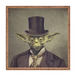 Drevený dekoratívny servírovací podnos Yoda, 40 × 40 cm