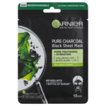 GARNIER Skin Black Mask PURE CHARCOAL Čierne riasy