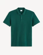 Tmavě zelené pánské basic polo tričko Celio Feflame