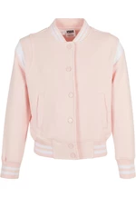 Inset College Sweat Jacket Pink/White Girls' Sweatshirt