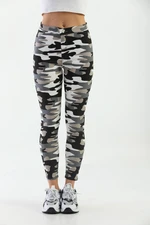 BİKELİFE White Camouflage Pattern Gabardine Leggings Pants