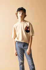 DEFACTO Boy Oversize Fit Crew Neck Printed T-Shirt