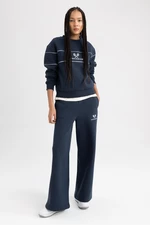 Defacto Fit Standard Fit Printed Wide Leg Sweatpants