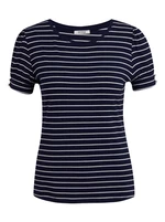 Navy blue women's striped T-shirt ORSAY