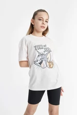 DEFACTO Oversize Fit Tom & Jerry Licensed Short Sleeve T-shirt