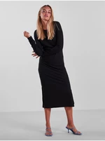 Black Ribbed Sweater Mididress Pieces Kylie - Women