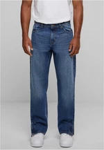 Pánske rovné džínsy s ťažkou gramážou na zips - Modré