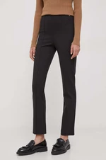 Kalhoty Tommy Hilfiger dámské, černá barva, přiléhavé, high waist, WW0WW39721