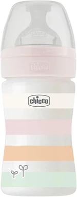 Chicco Láhev kojenecká Well-being silikon, děvče 150 ml