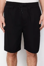 Trendyol Black Regular Fit Denim Shorts with Elastic Waist