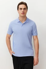 Trendyol Lilac Regular/Normal Cut Textured Polo Neck T-Shirt