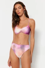 Trendyol Gradient mintás háló Részletes magas derékú magas szárú bikini alsó