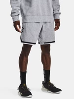 Svetlošedé pánske melírované športové teplákové šortky Under Armour Curry Fleece 9''