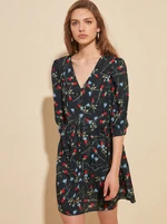 Trendyol Navy Floral Patterned Dress