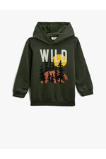 Koton Printed Hoodie Sweatshirt