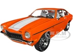 1973 Chevrolet Vega GT Bright Orange with White Stripes and Interior "Class of 1973" "American Muscle" Series 1/18 Diecast Model Car by Auto World