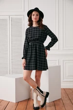 HAKKE Plaid Short Dress