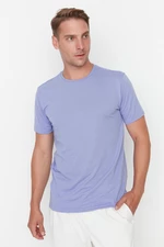 Trendyol Lilac Men's Basic Regular/Regular Cut, Crew Neck Short Sleeved T-Shirt