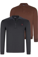 DOUBLE SET V4007 DEWBERRY MEN'S SWEATSHIRT-NAVY-BROWN