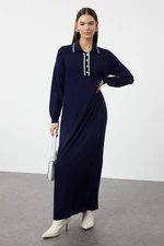 Trendyol Navy Blue Polo Neck Knitwear Dress