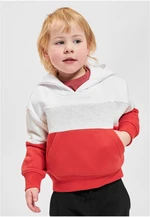 Girls' Oversized 3-Tone Hooded Hood White/Light Grey/Huge