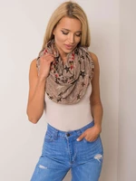 Beige scarf with flowers