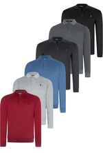 SET OF SIX V4007 DEWBERRY MEN'S SWEATSHIRT-BLACK-NAVY-ANTHRACITE-GRAY-BURGUNDY-INDIGO