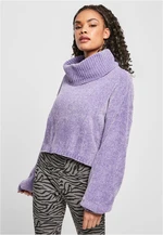 Women's short chenille sweater - lavender