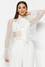 Trendyol Ecru Flounce Lace Bridal Blouse