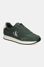 Sneakers boty Calvin Klein Jeans RETRO RUNNER ICONIC SNK zelená barva, YM0YM01119