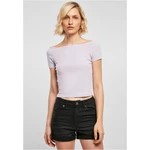 Women's T-shirt with ribbed pattern in lilac