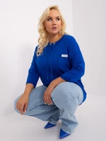 Kobaltově modrá halenka plus size volného střihu