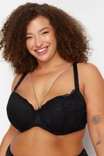 Trendyol Curve Black Chain Micro Fixed Covered Balconette Bra