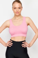 Trendyol Light Pink Seamless Padded/Shaping Knitted Sports Bra