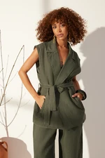 Trendyol Green 100% Linen Tie Vest