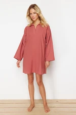 Trendyol Dried Rose Mini Woven Beach Dress