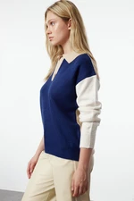 Trendyol Beige Soft Textured Color Blocked Knitwear Sweater