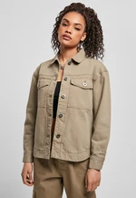 Dámska oversized khaki košeľová bunda