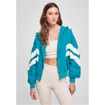 Women's Crinkle Batwing Watergreen Jacket/White Sand