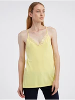 Yellow Women's Tank Top with Lace CAMAIEU - Women